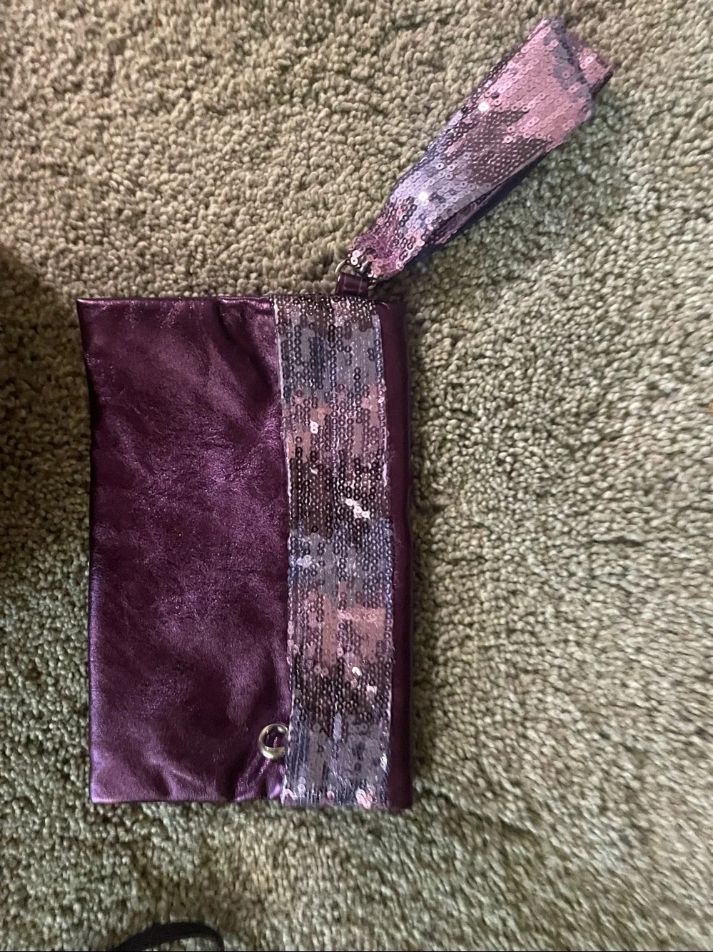 Purple Sequin Wristlet Set - Stylish Evening Clutch